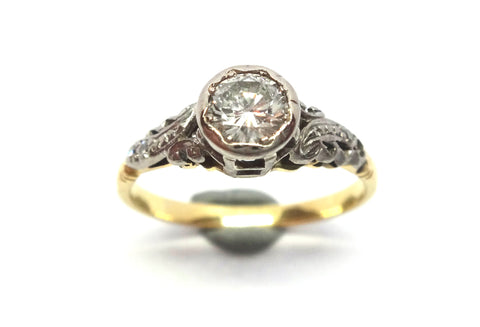 1940s 18ct Gold,Platinum & Diamond Ring - VAL $3,250