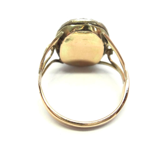 GEORGIAN 15ct Gold, EMERALD & Diamond Ring c.1800 - VAL $12,000