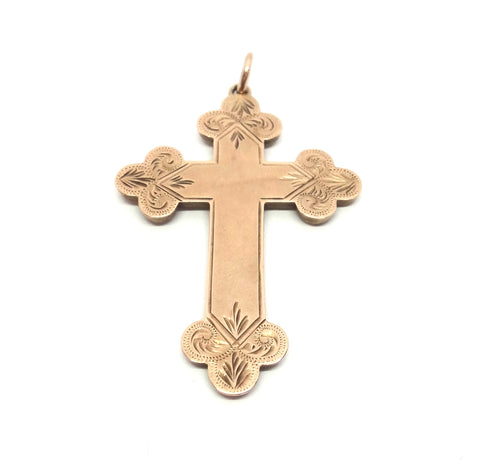 ANTIQUE 9ct Gold Ornate Cross Pendant - Willis of Melbourne