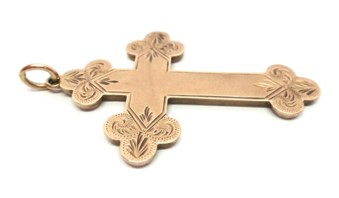 ANTIQUE 9ct Gold Ornate Cross Pendant - Willis of Melbourne