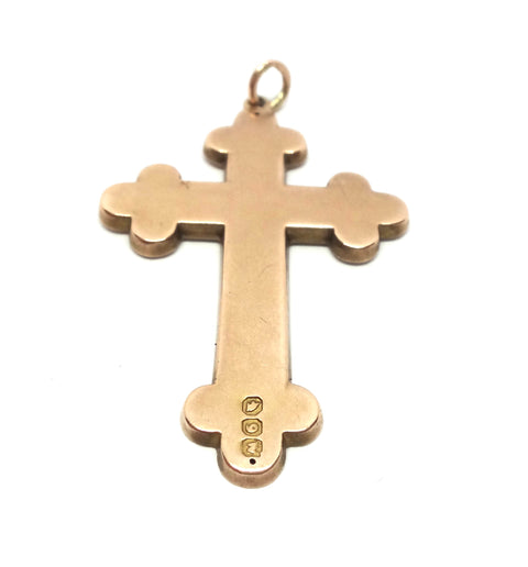 ANTIQUE 9ct Gold Ornate Cross Pendant - Willis of Melbourne