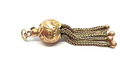 ANTIQUE 9ct Gold Tassel Pendant c.1900