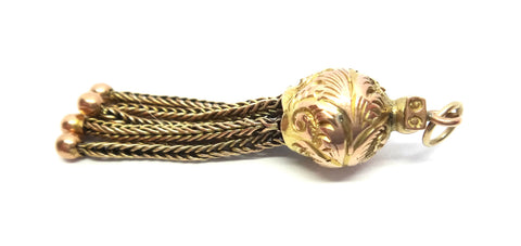 ANTIQUE 9ct Gold Tassel Pendant c.1900