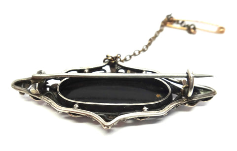Australian Arts & Craft Gold, Silver & Black OPAL Brooch - attrib. Rhoda Wager