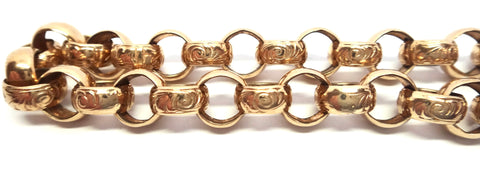ANTIQUE 9ct Rose GOLD Belcher Link Bracelet c.1920