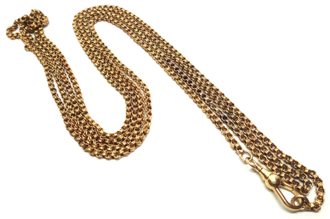 ANTIQUE 9ct Yellow Gold Muff/Guard Chain Necklace c.1880