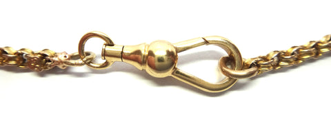 ANTIQUE 9ct Yellow Gold Muff/Guard Chain Necklace c.1880
