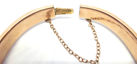Australian ANTIQUE 9ct Rose Gold, Ruby & Diamond Hinged Bangle c.1915