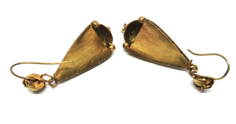 Etruscan Revival 9ct Gold Drop Earrings c.1870