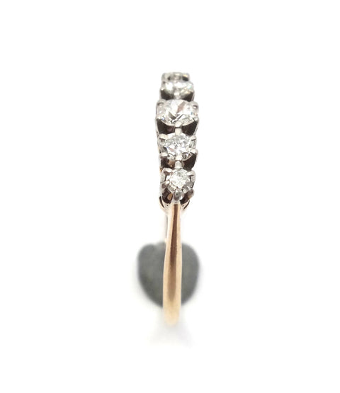 ANTIQUE 18ct Gold & 5 Stone Diamond Ring c.1940
