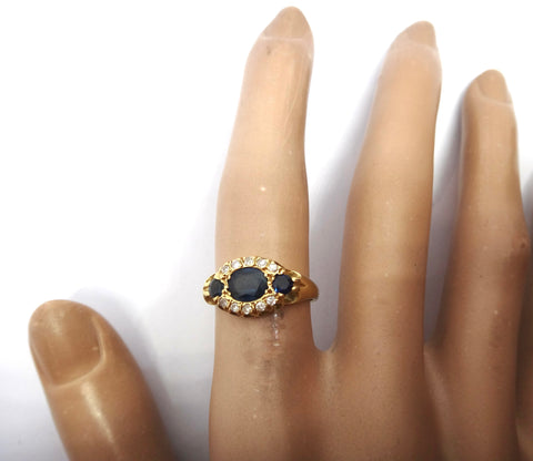 ANTIQUE 18ct Yellow Gold, SAPPHIRE & Diamond Ring - London 1921