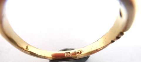 ANTIQUE 15ct Yellow Gold & Pearl Line Ring c.1900