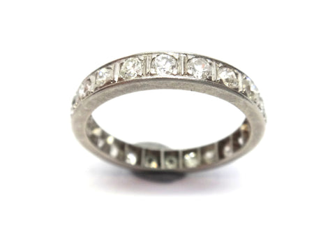 ART DECO Platinum & Diamond Full Eternity Ring c.1920 - VAL $6,500