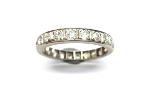 ART DECO Platinum & Diamond Full Eternity Ring c.1920 - VAL $6,500
