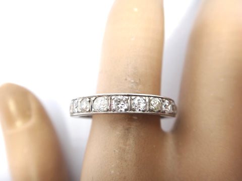 ART DECO Platinum & Diamond Full Eternity Ring c.1920 - VAL $6,500
