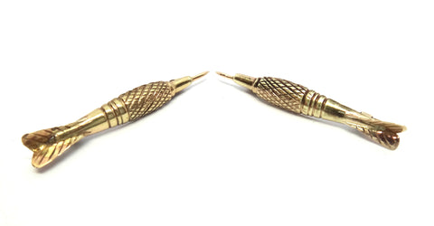 Pair of Antique 9ct Yellow Gold DART Brooches c.1900