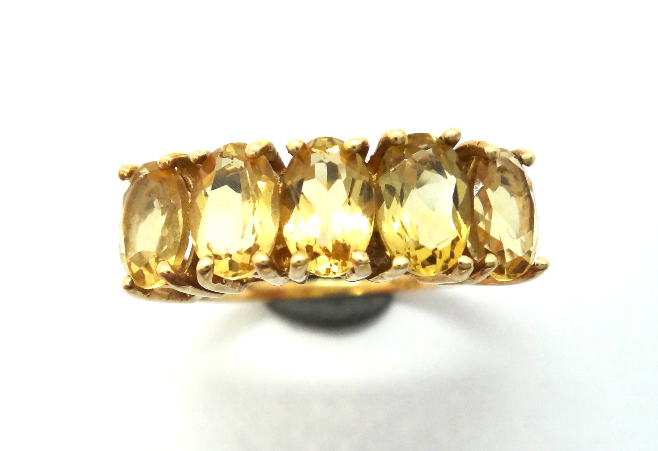 10CT Yellow GOLD & 5 Stone Citrine Ring