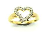 18CT Yellow GOLD & Diamond Heart Shaped Ring