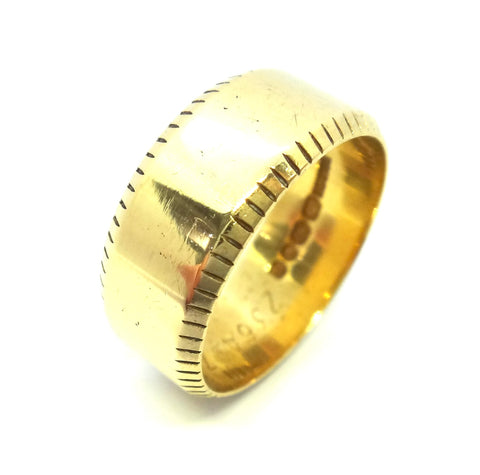 18CT Yellow GOLD Patterned Band Ring