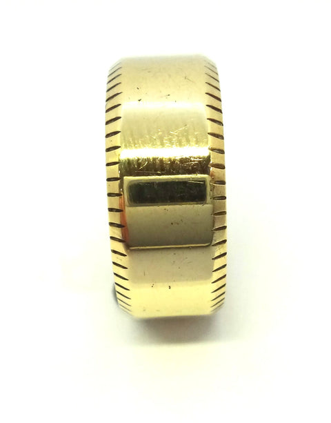 18CT Yellow GOLD Patterned Band Ring