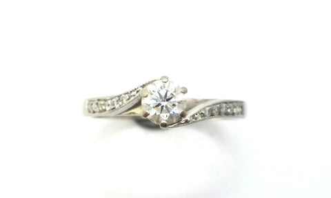 18CT White GOLD & Brilliant Cut DIAMOND Ring, GIA, VAL $4,400