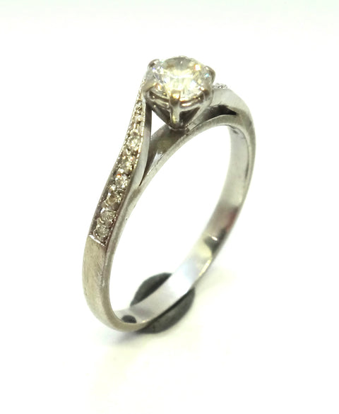 18CT White GOLD & Brilliant Cut DIAMOND Ring, GIA, VAL $4,400