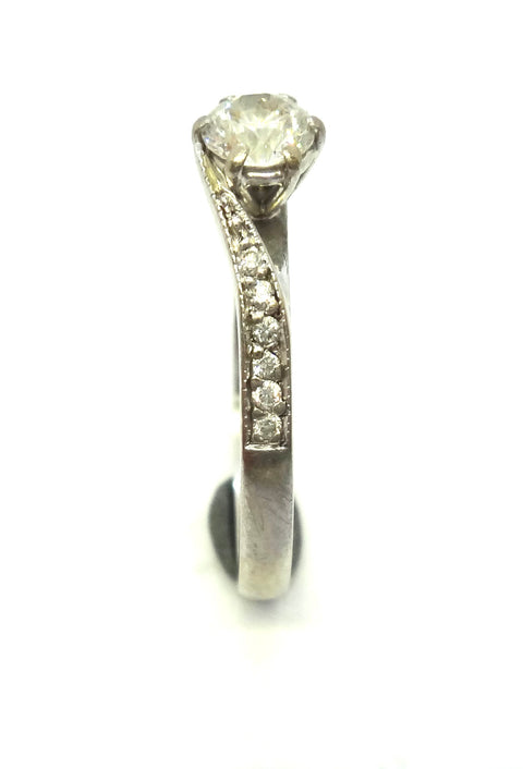 18CT White GOLD & Brilliant Cut DIAMOND Ring, GIA, VAL $4,400