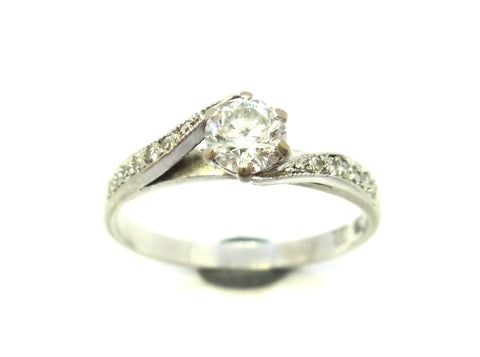 18CT White GOLD & Brilliant Cut DIAMOND Ring, GIA, VAL $4,400