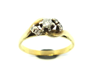 9CT Yellow GOLD & DIAMOND Ring