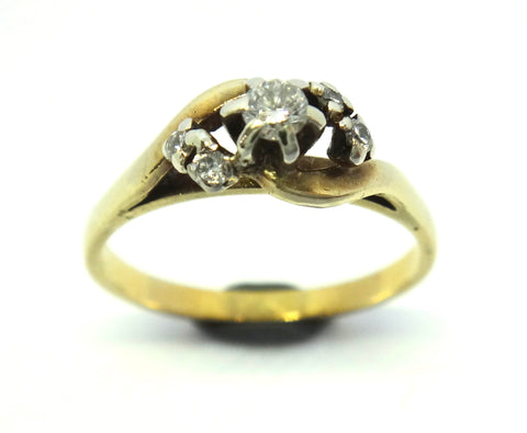 9CT Yellow GOLD & DIAMOND Ring