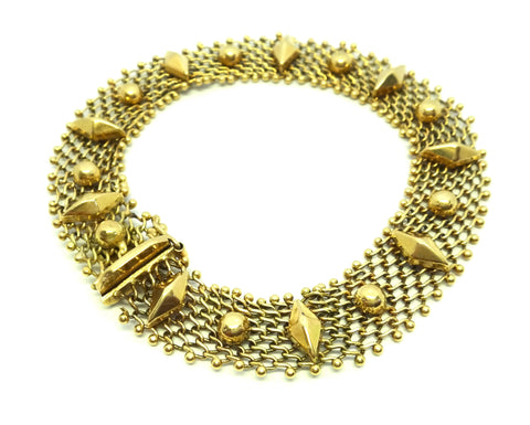 14ct Yellow GOLD Decorative Mesh Bracelet