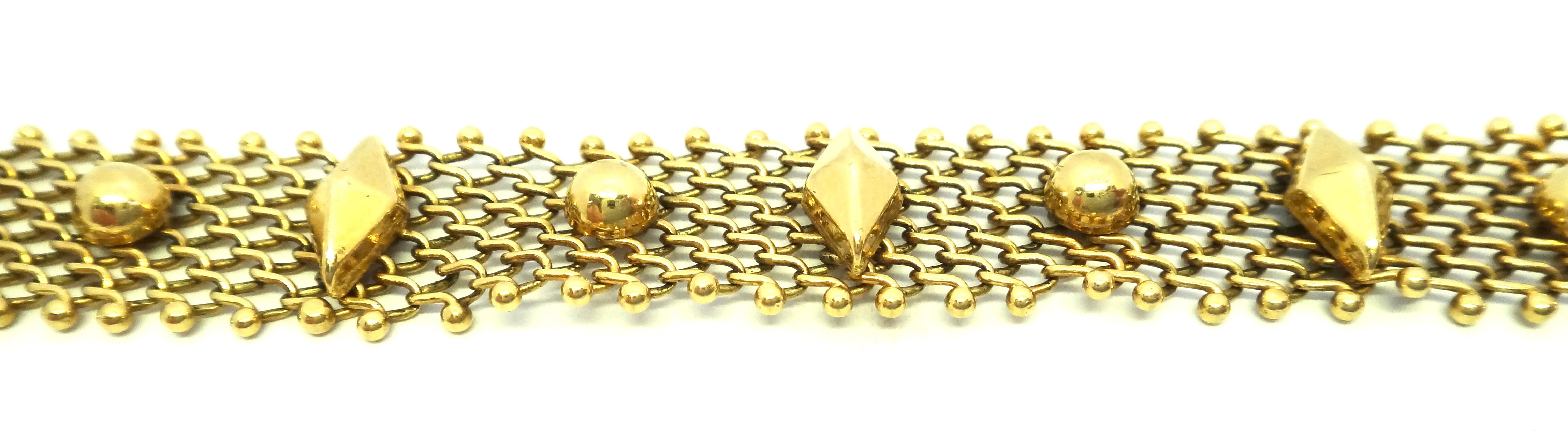 14ct Yellow GOLD Decorative Mesh Bracelet