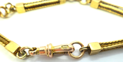 ANTIQUE 18ct Yellow GOLD Albert Chain Bracelet with T-Bar