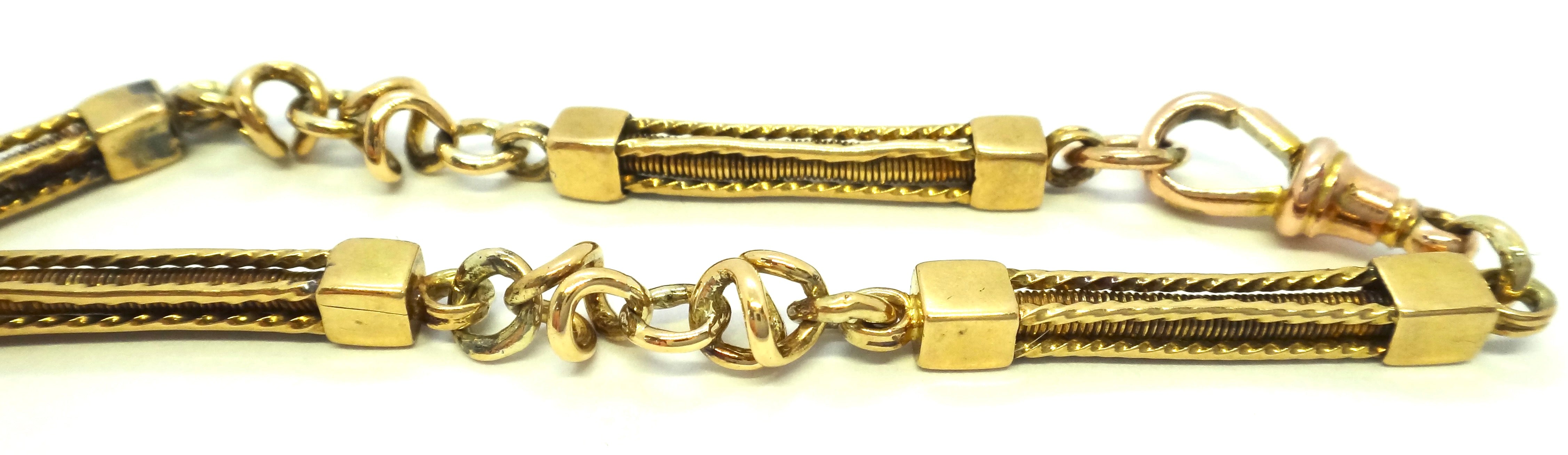 ANTIQUE 18ct Yellow GOLD Albert Chain Bracelet with T-Bar