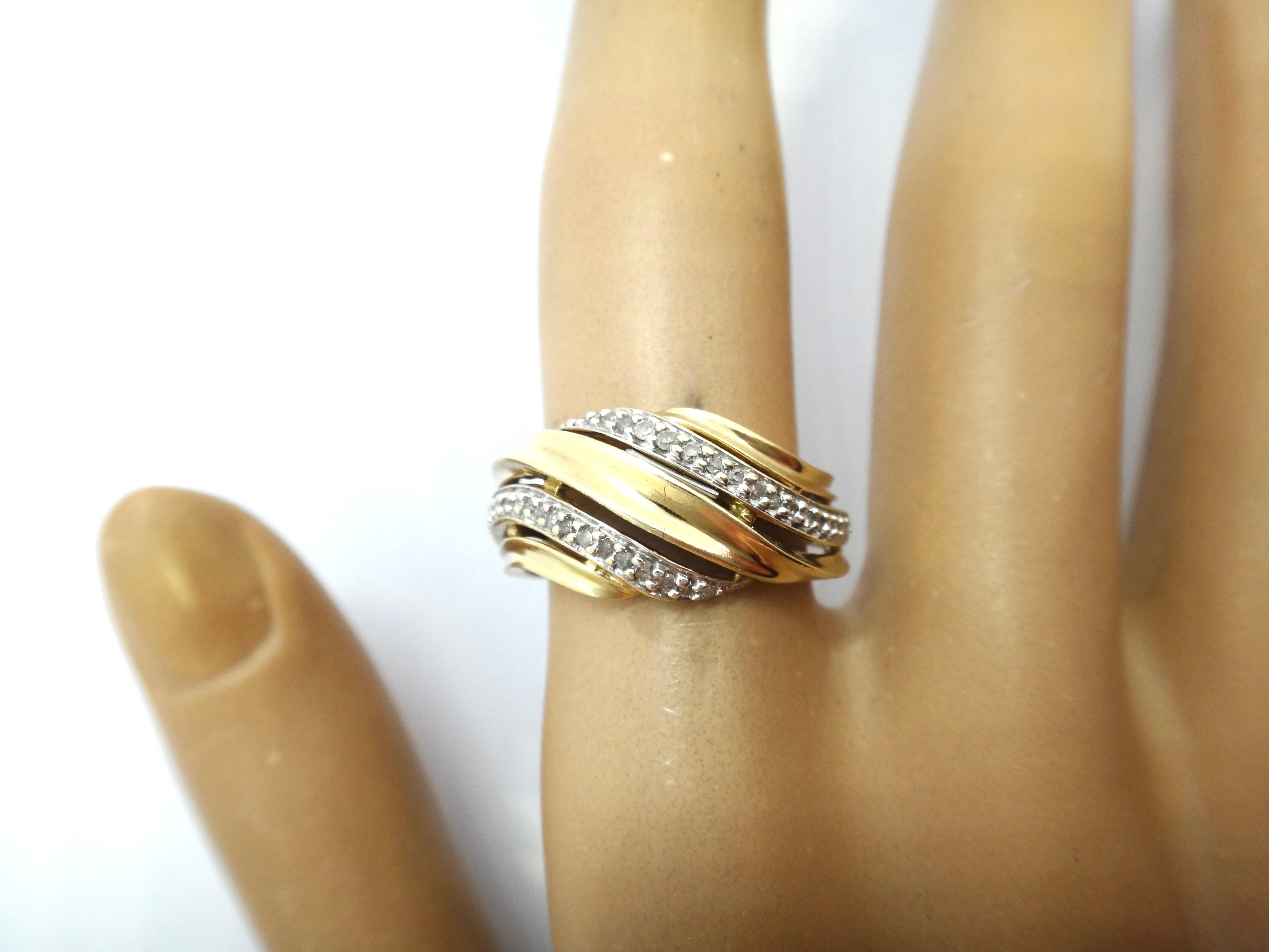9ct GOLD & Diamond Crossover Ring