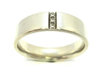 Mens 14Ct White GOLD & Diamond Band Ring