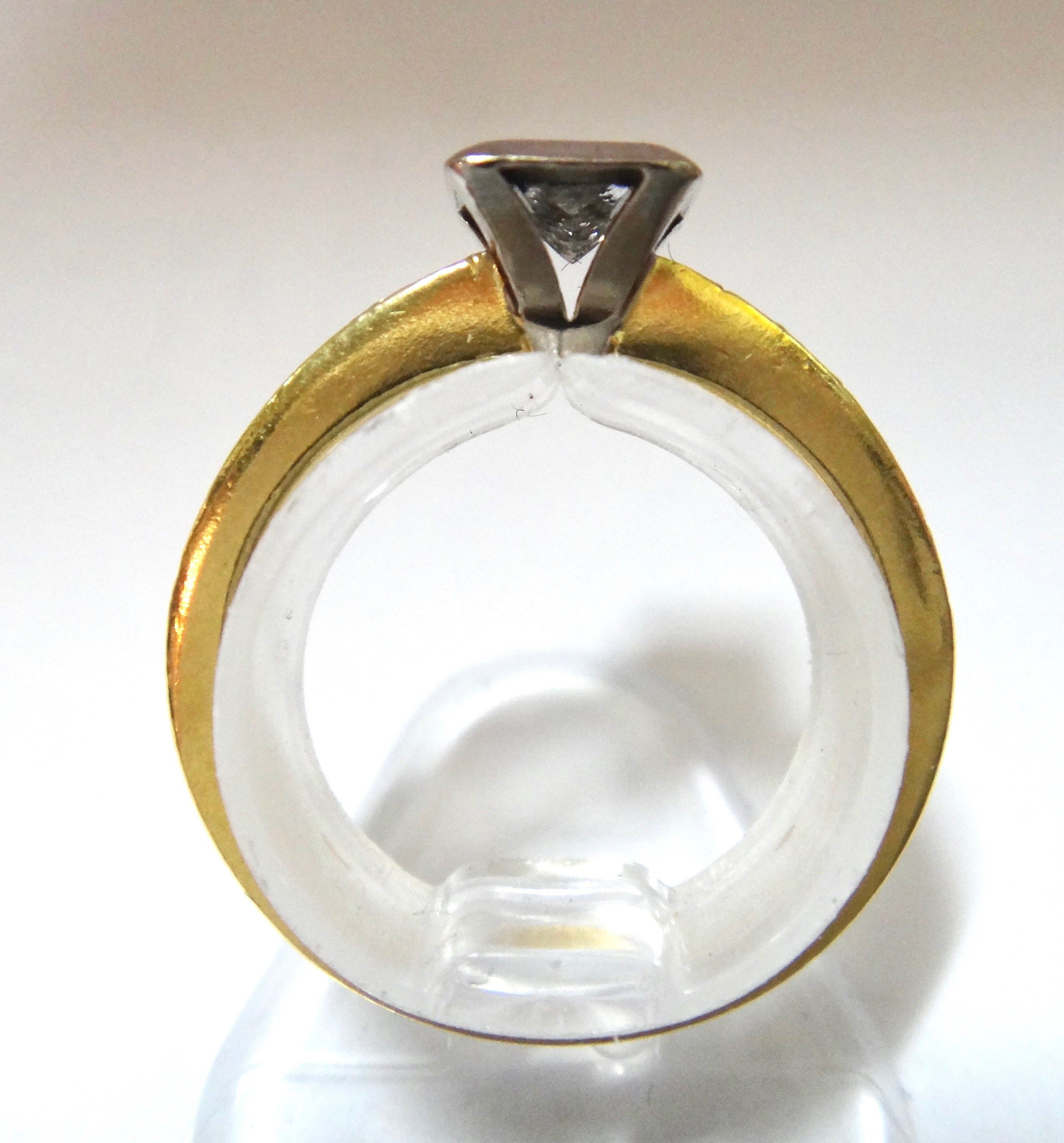 18CT Gold, Princess and Brilliant Cut Diamond Ring