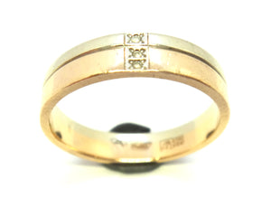 14ct Rose & White GOLD, Diamond Set Band Ring