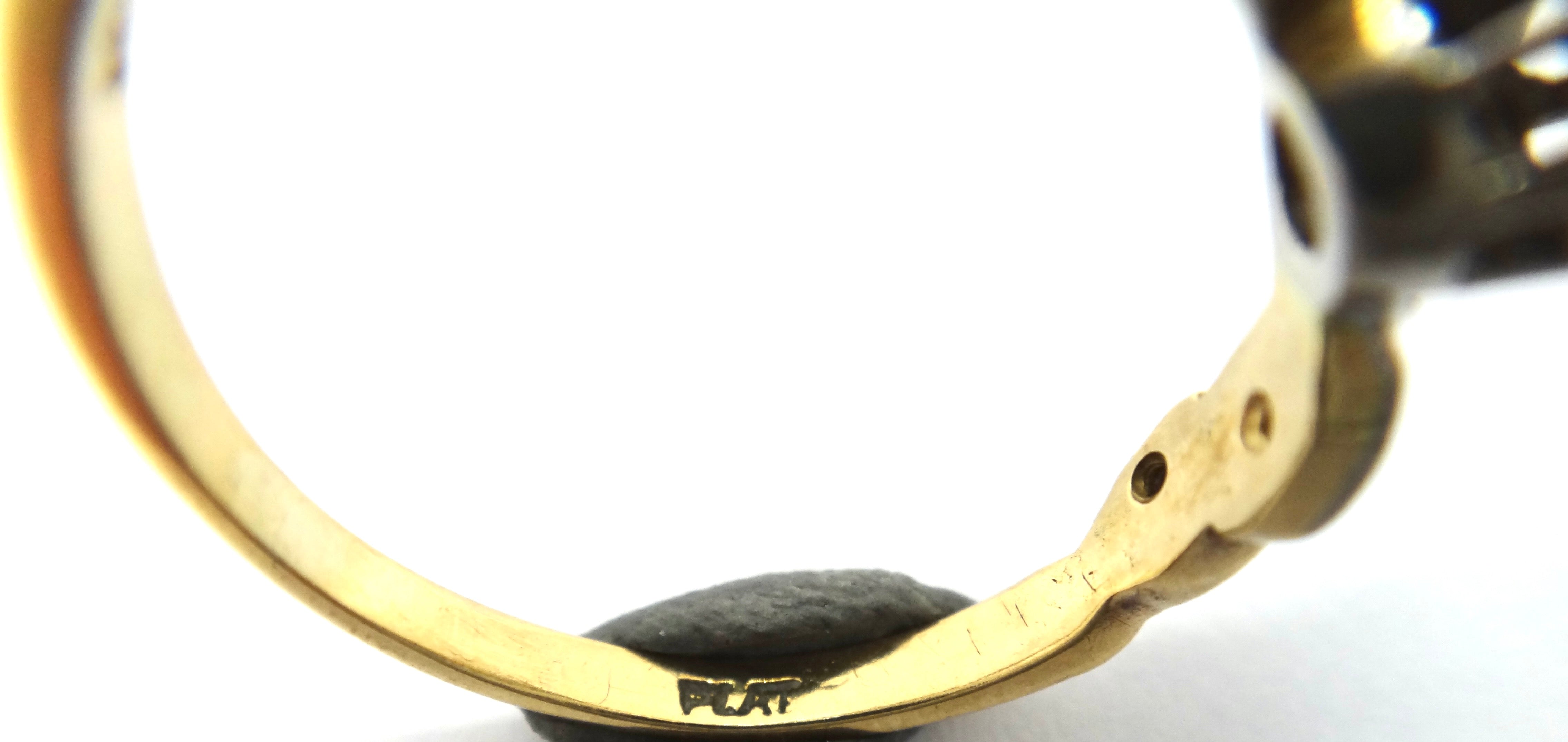 ANTIQUE Platinum, 18ct Yellow GOLD & Diamond Ring