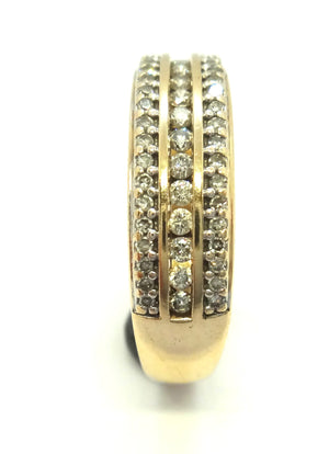 10CT Yellow GOLD ring & Multi RBC Diamond Band Ring