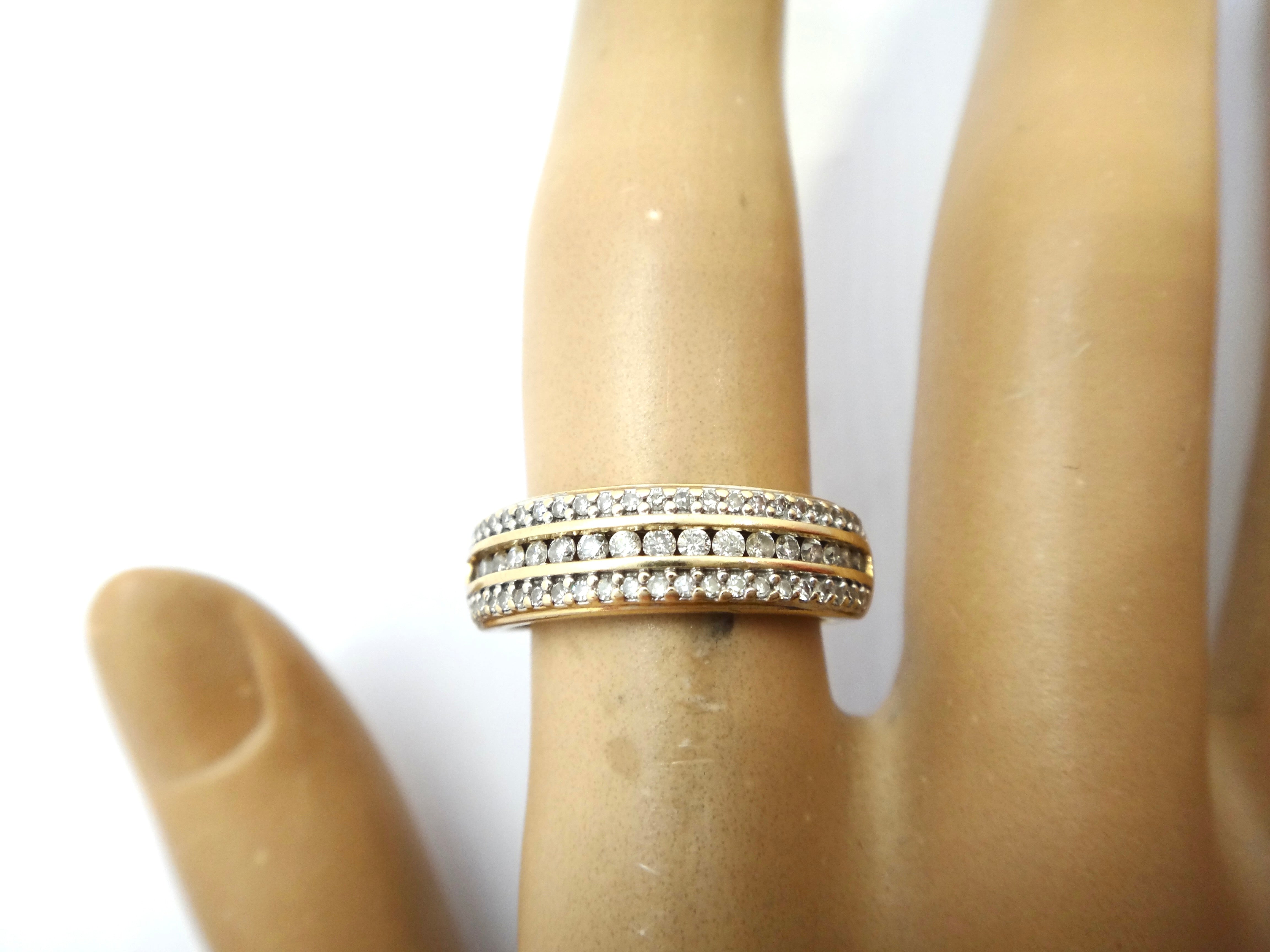 10CT Yellow GOLD ring & Multi RBC Diamond Band Ring