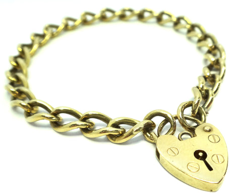 9CT Yellow GOLD & Heart Locket Bracelet