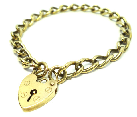 9CT Yellow GOLD & Heart Locket Bracelet