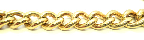 Heavy 9ct Yellow GOLD Curb Link Bracelet with Heart Lock