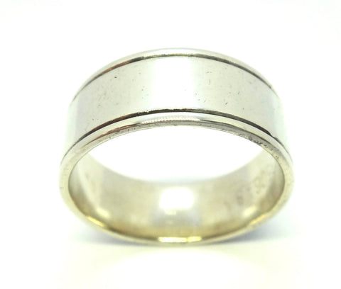 Wide 9CT White GOLD Band Ring