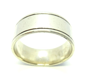 Wide 9CT White GOLD Band Ring