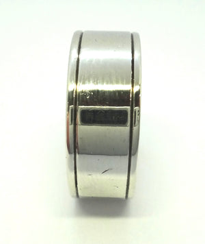 Wide 9CT White GOLD Band Ring