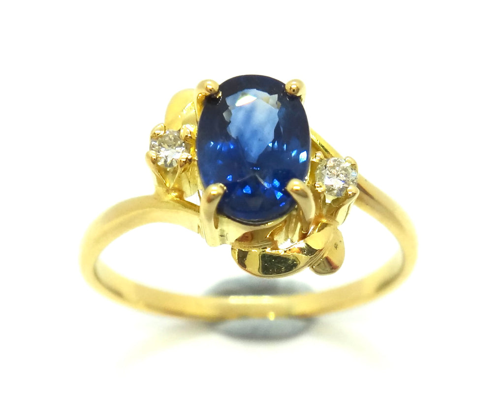 18CT Yellow GOLD, Fine Blue Ceylon Sapphire Ring VAL $4,700