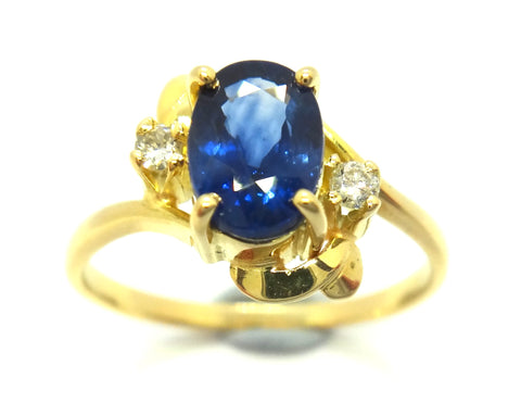 18CT Yellow GOLD, Fine Blue Ceylon Sapphire Ring VAL $4,700