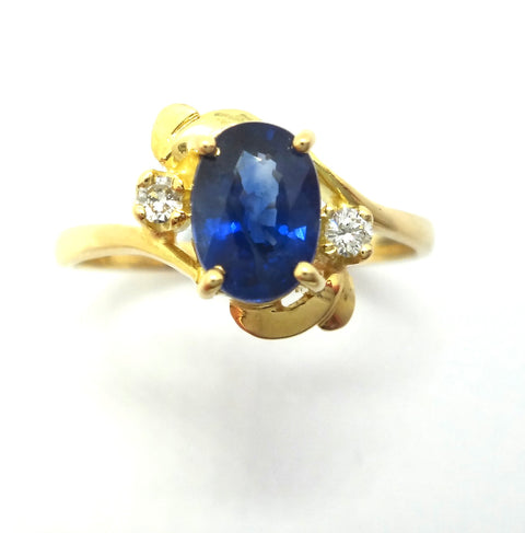 18CT Yellow GOLD, Fine Blue Ceylon Sapphire Ring VAL $4,700